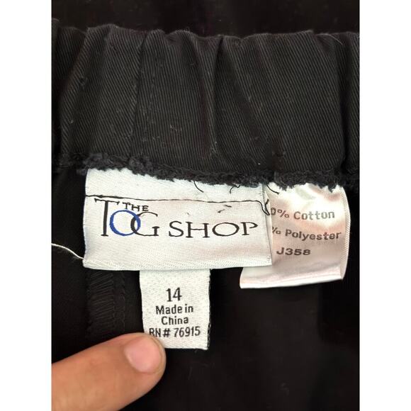 Vintage Black Elastic Waist Pull On Capri Pants Sz 14 Women's - Picture 4 of 7